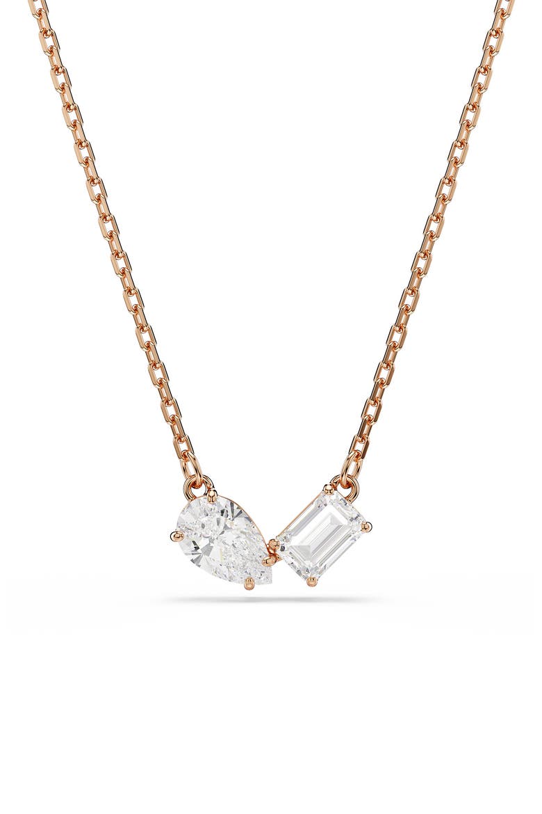 Mesmera Moi et Toi Earrings & Necklace Set, Alternate, color, ROSE GOLD/ WHITE
