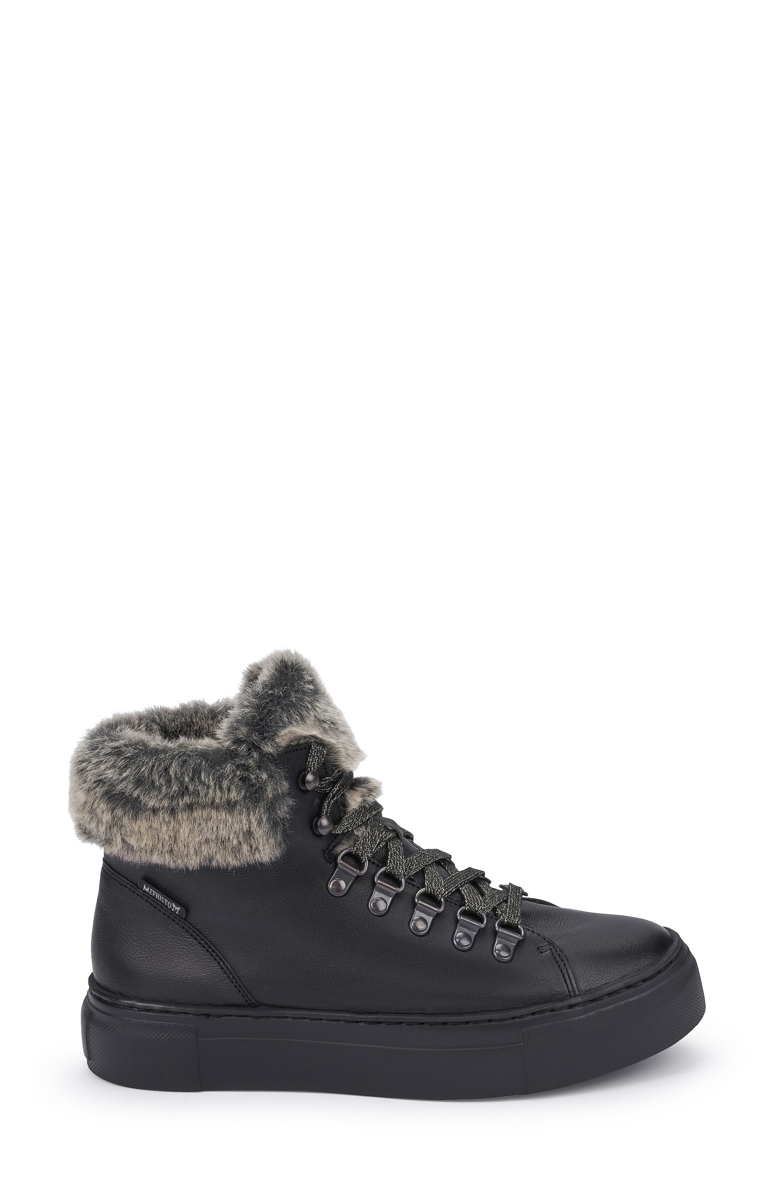 Mephisto Ginou Faux Fur Lined High Top Sneaker, Alternate, color, 