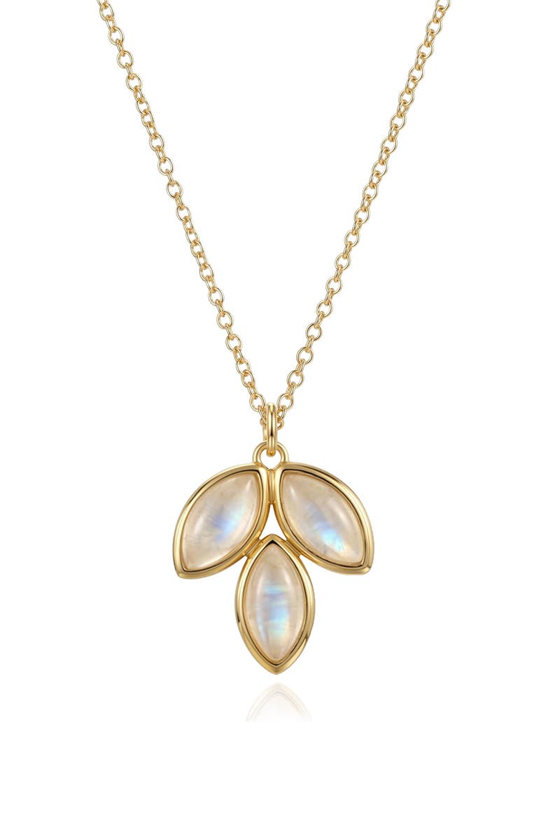 Marquise Stone Pendant Necklace, Main, color, WHITE/ GOLD