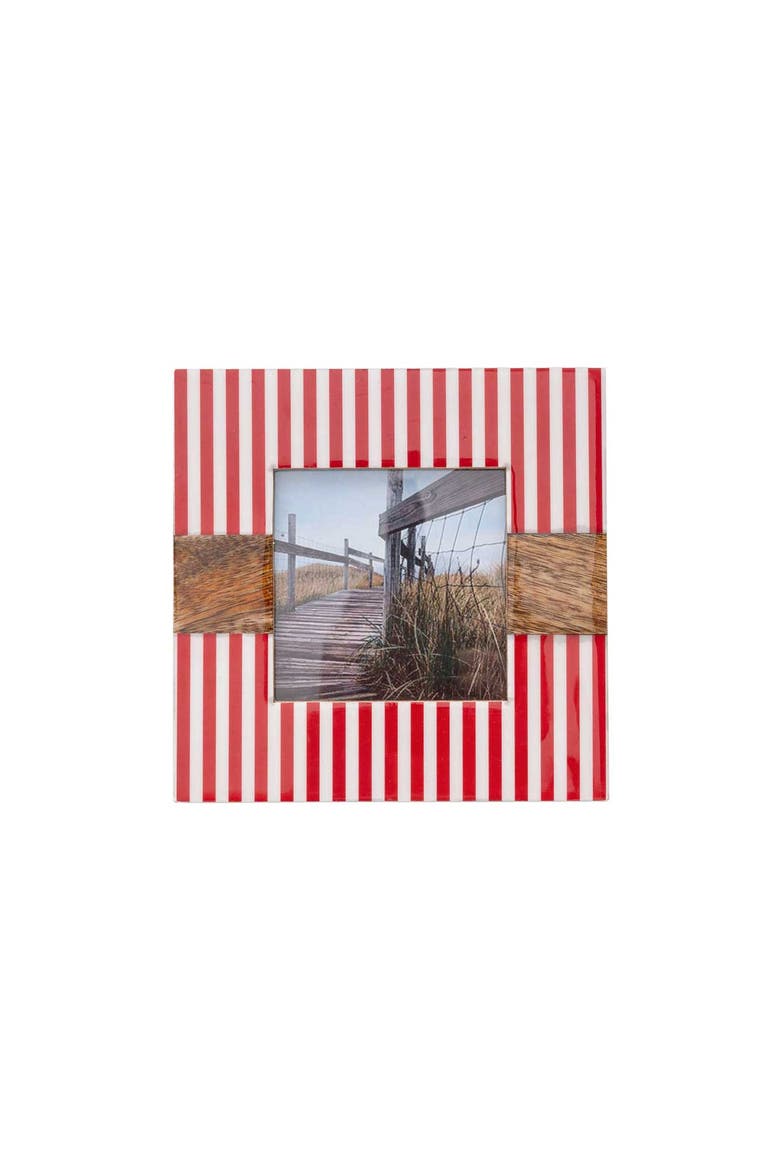 4x4 Cabana Stripe Red Photo Picture Frame, Main, color, Red