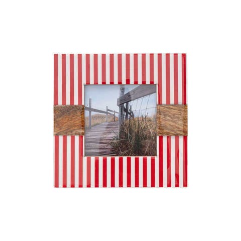 4x4 Cabana Stripe Red Photo Picture Frame