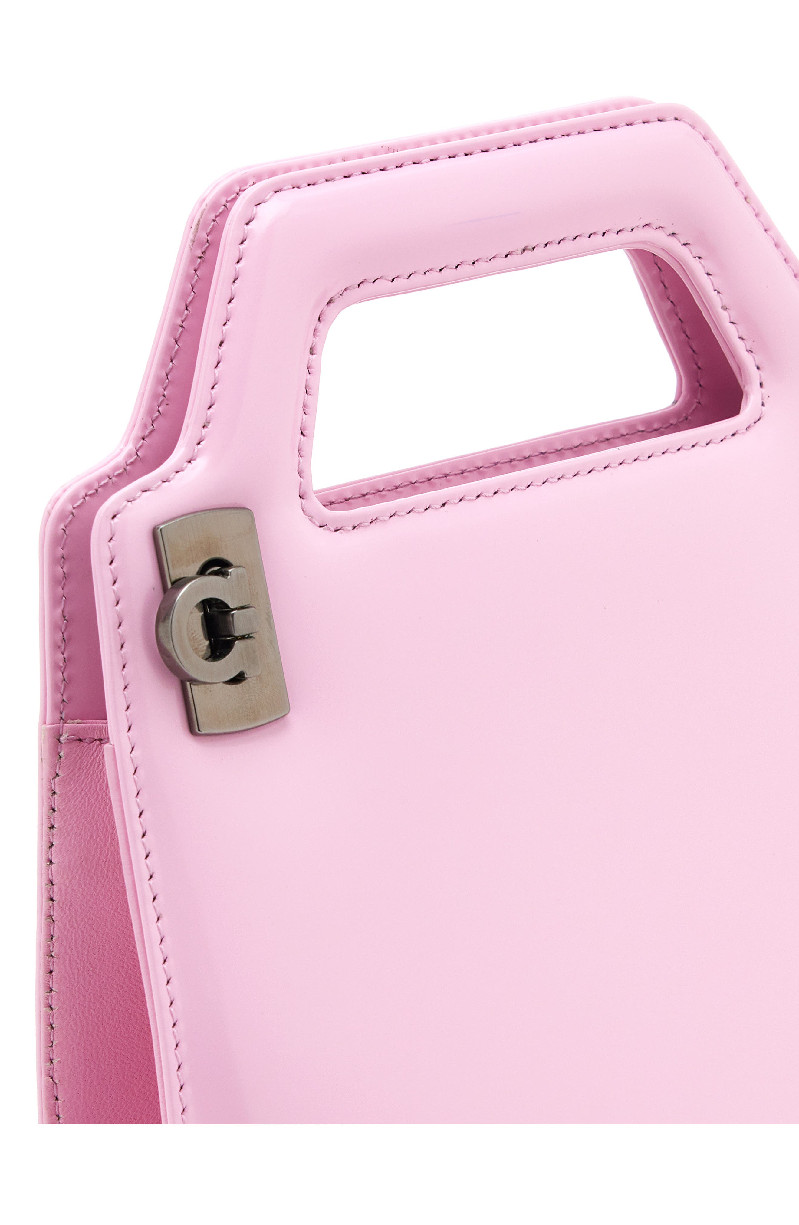 FERRAGAMO Mini Wanda North/South Leather Top Handle Bag, Alternate, color, 