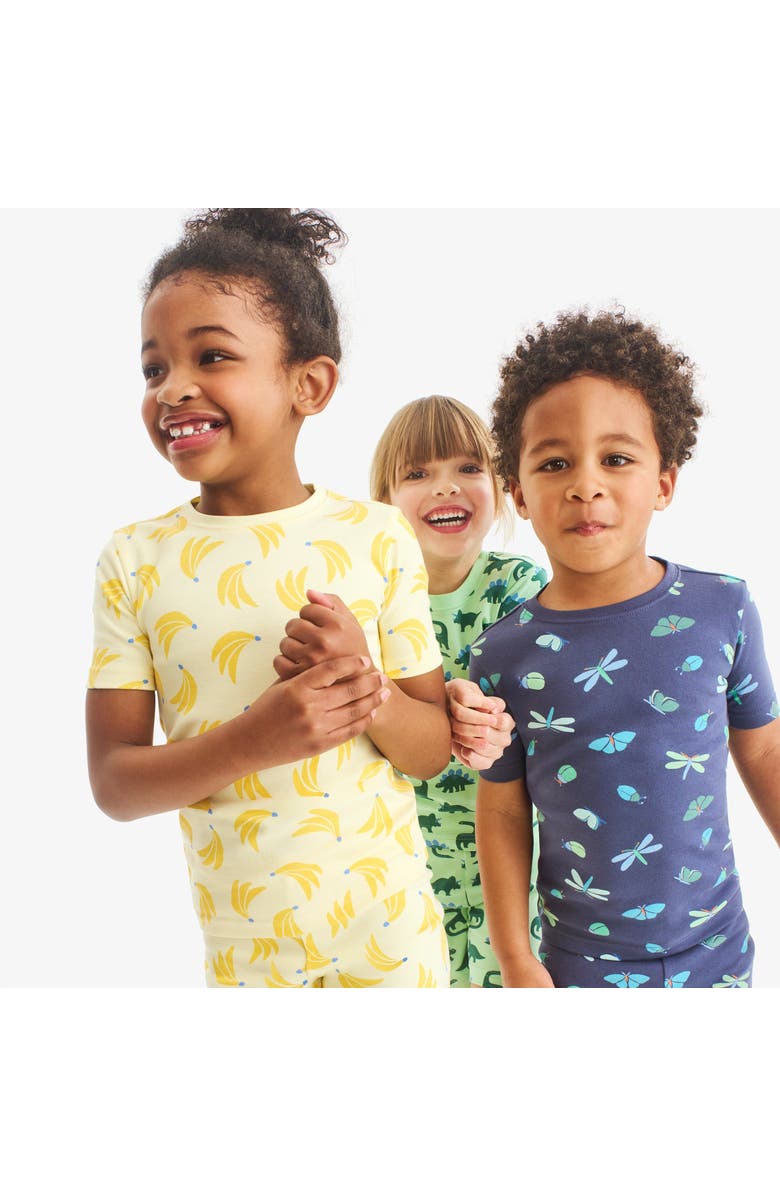 Primary Kids Organic Pj Short In Bananas, Alternate, color, Light Banana Bananas