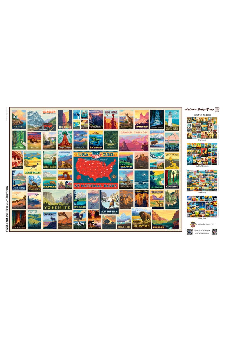 National Parks 250th 1000 Piece Puzzle, Alternate, color, Multicolor