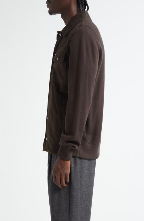 Herno Resort Shacket In Cotton Cashmere Knit In Brown