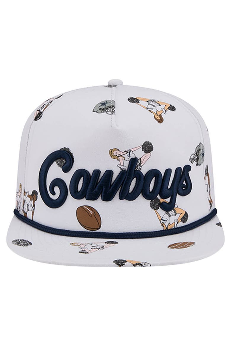Men's New Era  White Dallas Cowboys Team Cheer 19TWENTY Snapback Hat, Alternate, color, White
