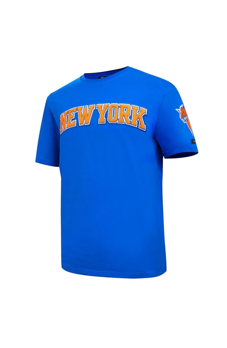 PRO STANDARD Men's Pro Standard Blue New York Knicks Chenille T-Shirt, Alternate, color, 
