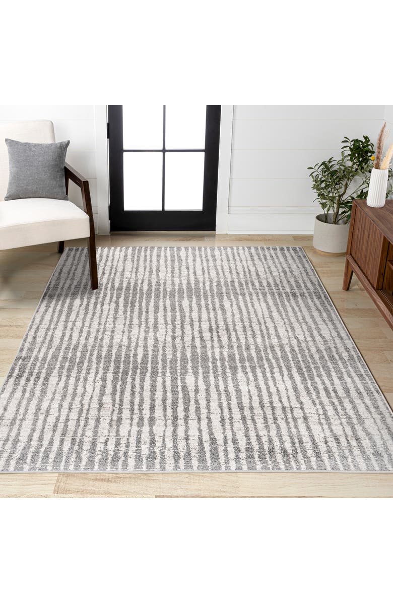 JONATHAN Y Skoura Modern Bold Stripe Area Rug, Alternate, color, Beige/Dark Gray