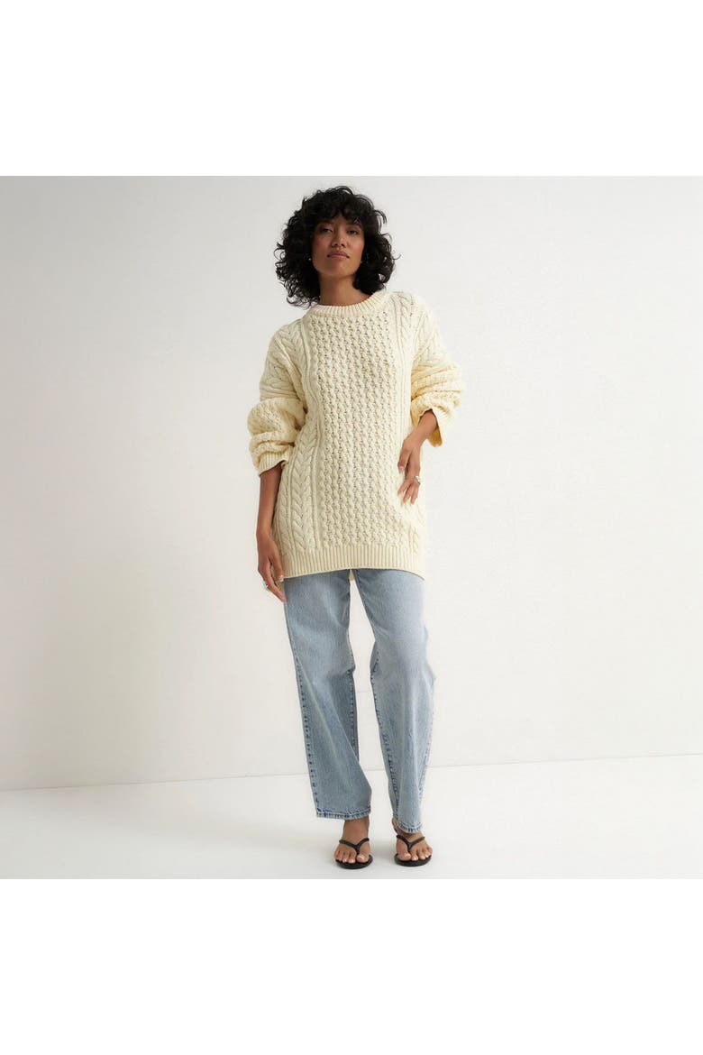 Mia Cableknit Sweater - Women's, Alternate, color, Creme