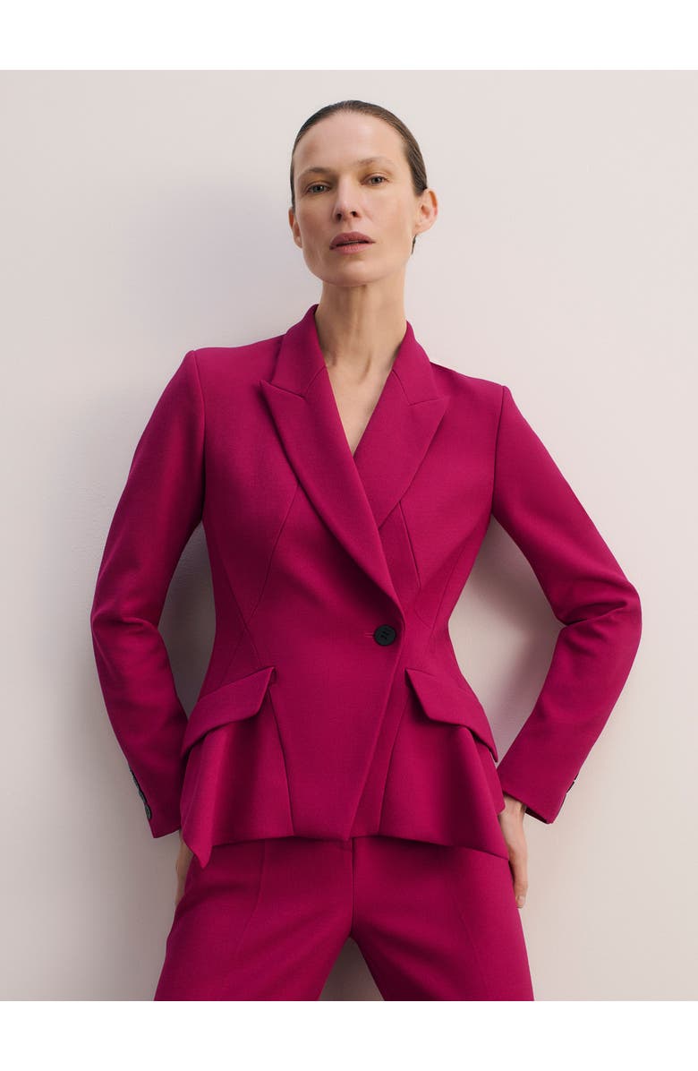 The Fold Merida Sculpt Stretch Crepe Blazer, Main, color, Pink