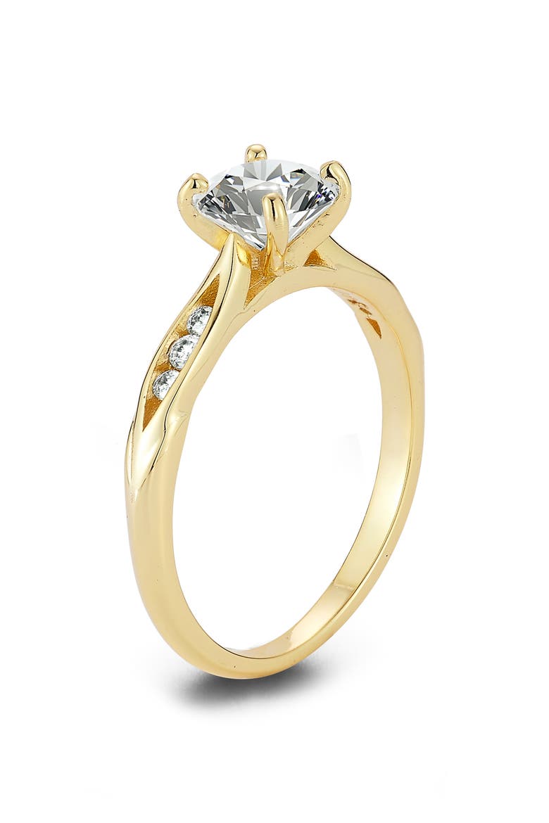 Round Moissanite Ring, Alternate, color, GOLD