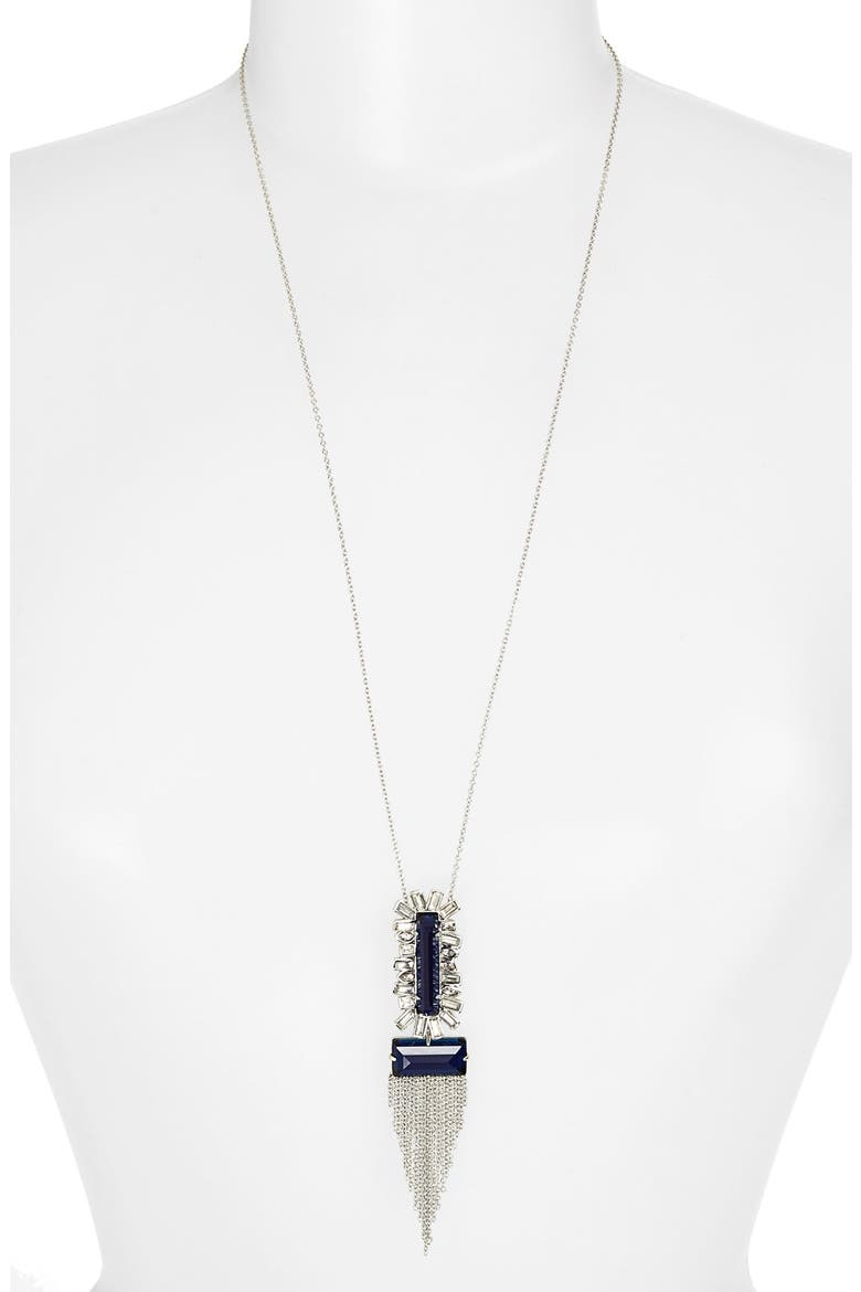 'Miss Havisham' Fringe Stone Pendant Necklace, Alternate, color, SILVER