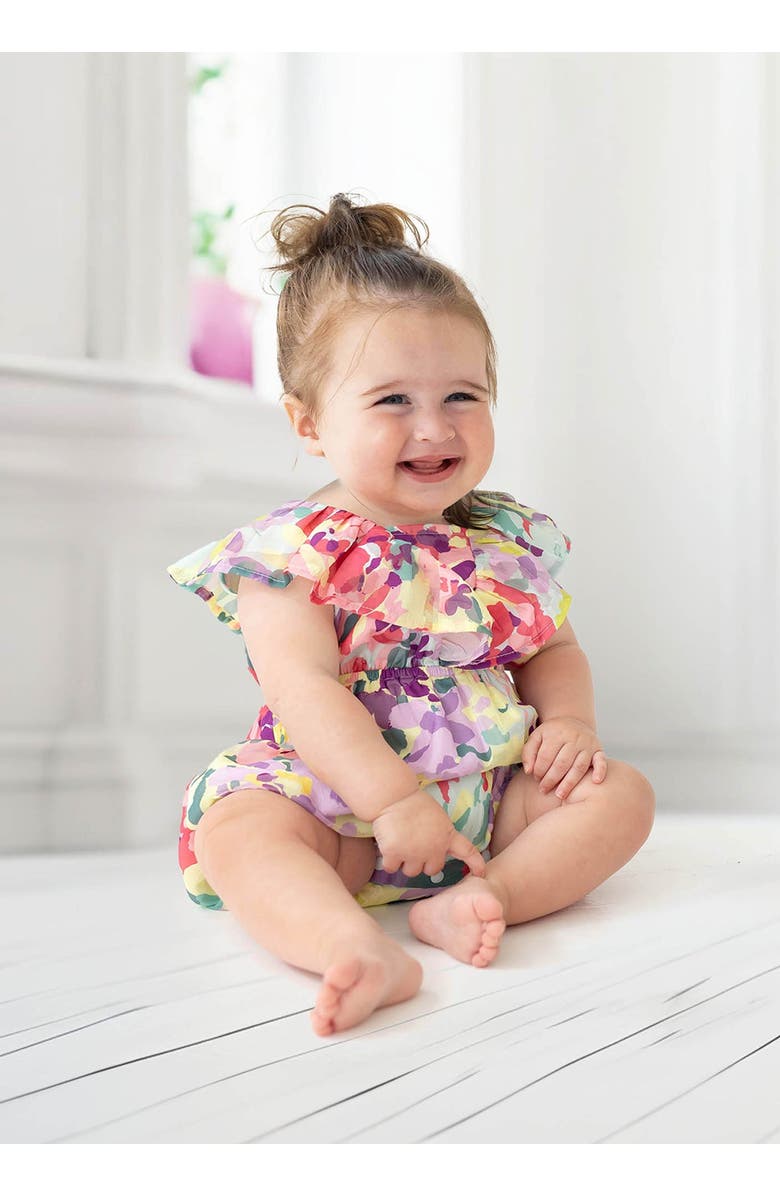 Isobella & Chloe Watercolor Baby Romper, Alternate, color, Brown