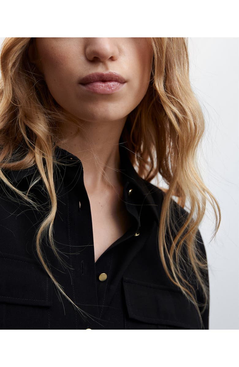 MANGO Belted Long Sleeve Shirtdress, Alternate, color, 