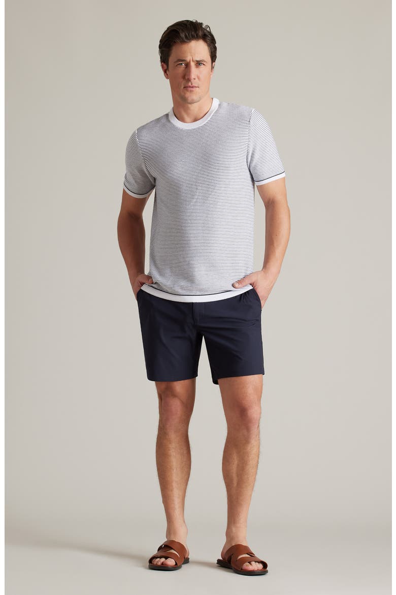 Compass Knit Stripe T-Shirt, Alternate, color, WHITE/ TRUE NAVY STRIPE