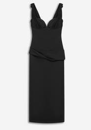 Nocturne Boned Sweetheart Peplum Midi Dress