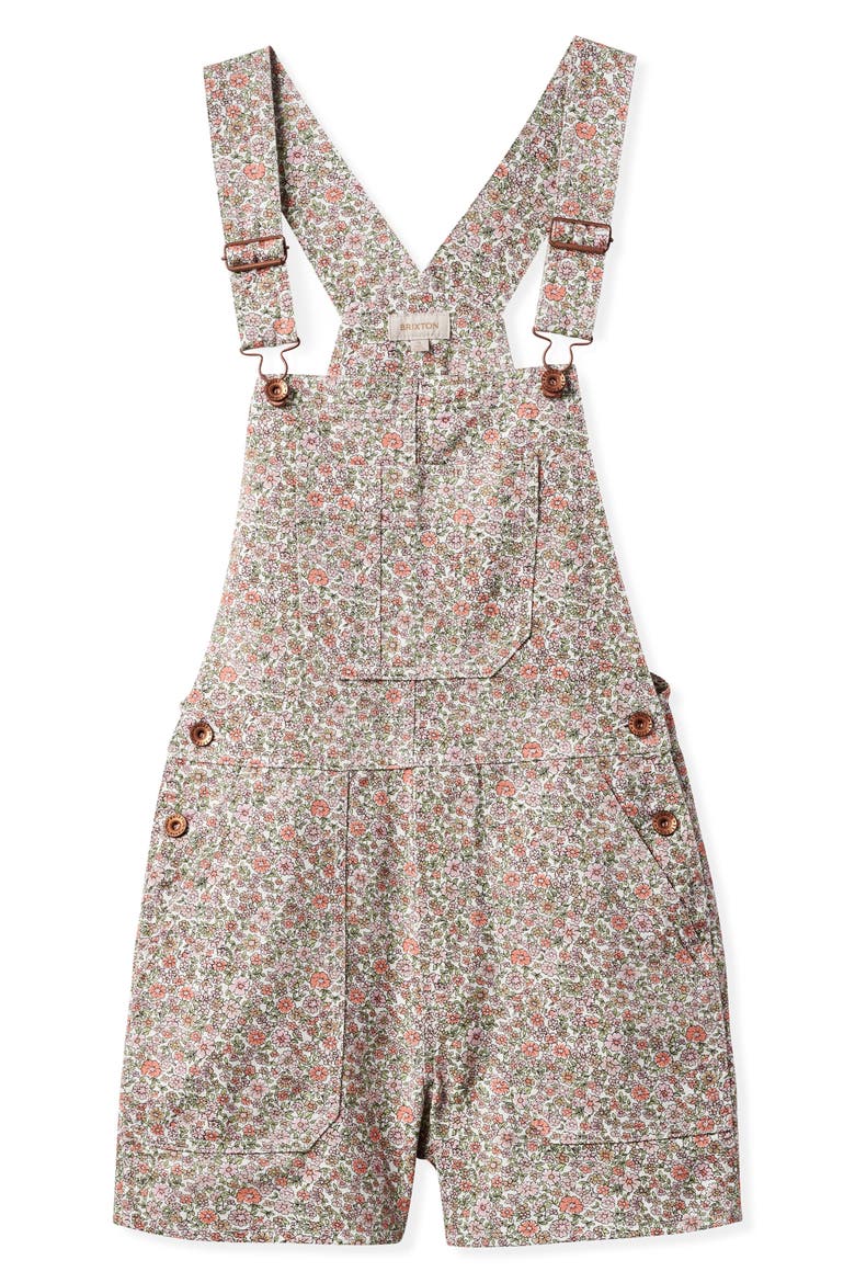 Costa Floral Cotton Shortalls, Main, color, WHITE FLORAL