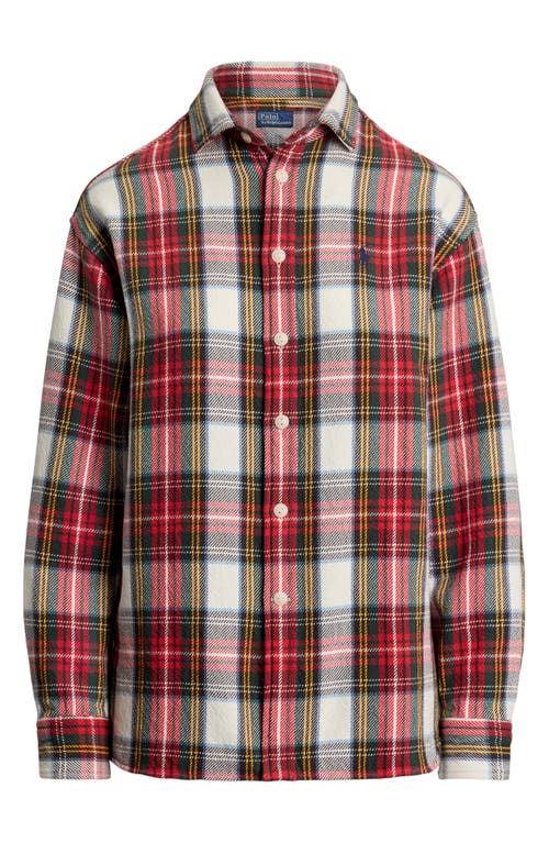 Polo Ralph Lauren Plaid Relaxed Fit Cotton Button-up Shirt In Black