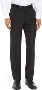 Berle Flat Front Stretch Solid Wool Trousers