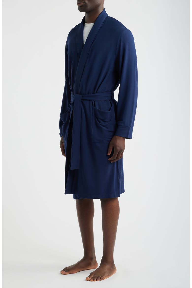French Terry Robe, Alternate, color, NAVY PEACOAT
