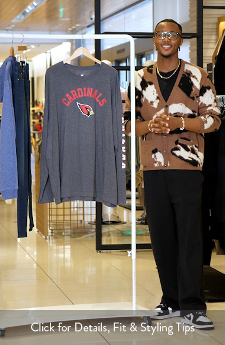 Men's Fanatics Branded Black Arizona Cardinals Big & Tall Primary Team Logo Long Sleeve T-Shirt, sales video thumbnail