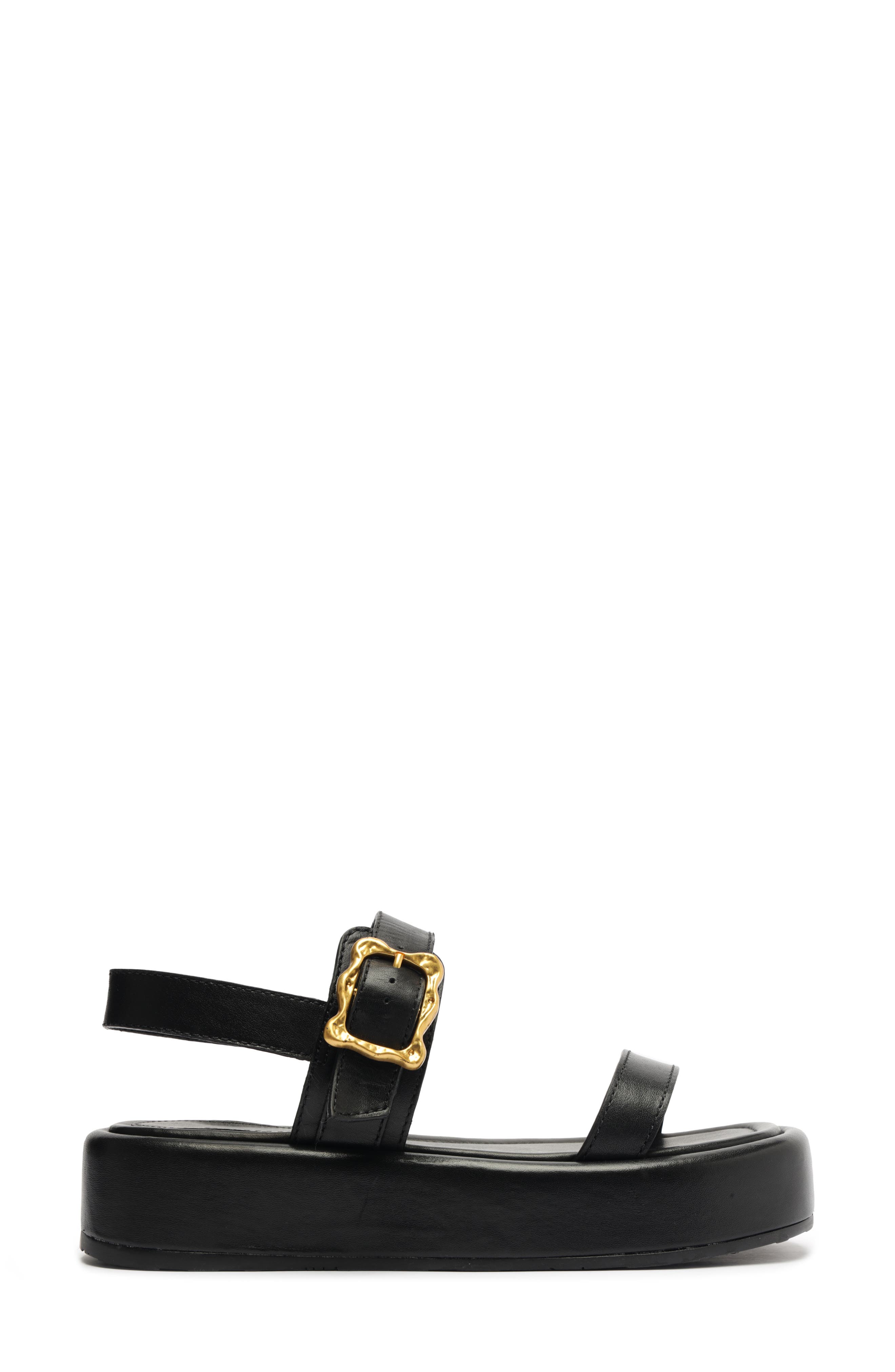 Schutz Wavy Ankle Strap Platform Sandal, Alternate, color, 