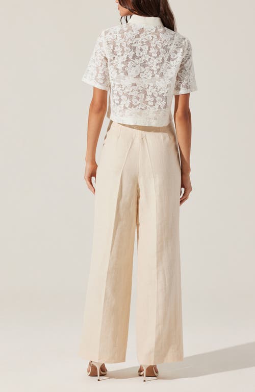 Astr Bryony Linen Blend Pleated Pants In Cream In Cream