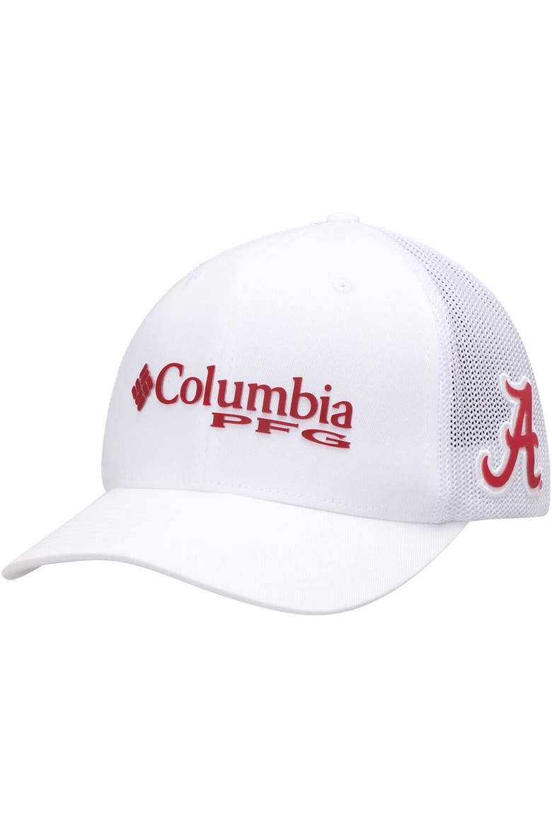 Men's Columbia White Alabama Crimson Tide Collegiate PFG Flex Hat, Main, color, White