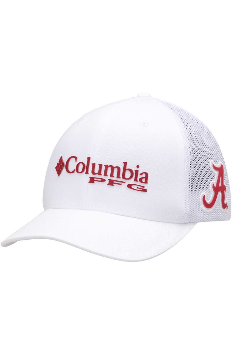 Columbia Men's Columbia White Alabama Crimson Tide Collegiate PFG Flex Hat, Main, color,