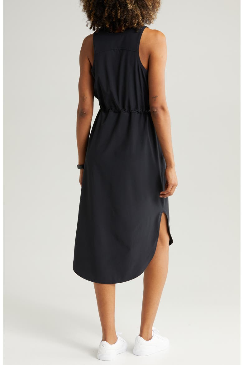In Flight Drawcord Waist Dress, Alternate, color, BLACK