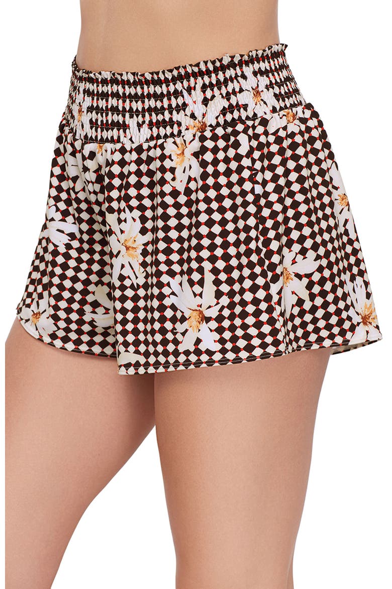 Coverup Smock Waist Mini Skirt, Alternate, color, Spring Bloom