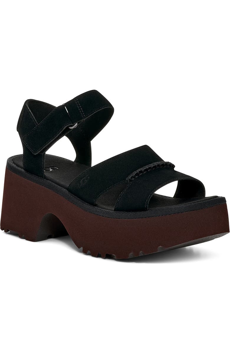 UGG<sup>®</sup> New Heights Platform Sandal, Main, color, Black
