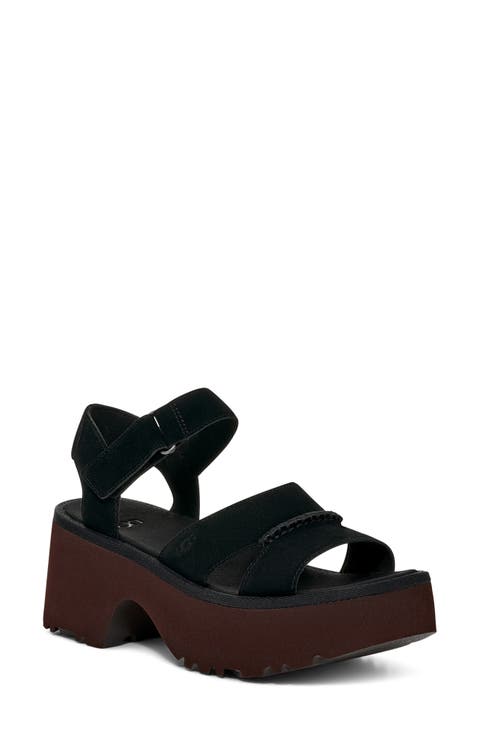 日本完売!!【UGG】Women's Cady Platform Sandal UGG SAND SUEDE/ NUBUCK CADY PLATFORM STRAP SANDALS, WOMEN US