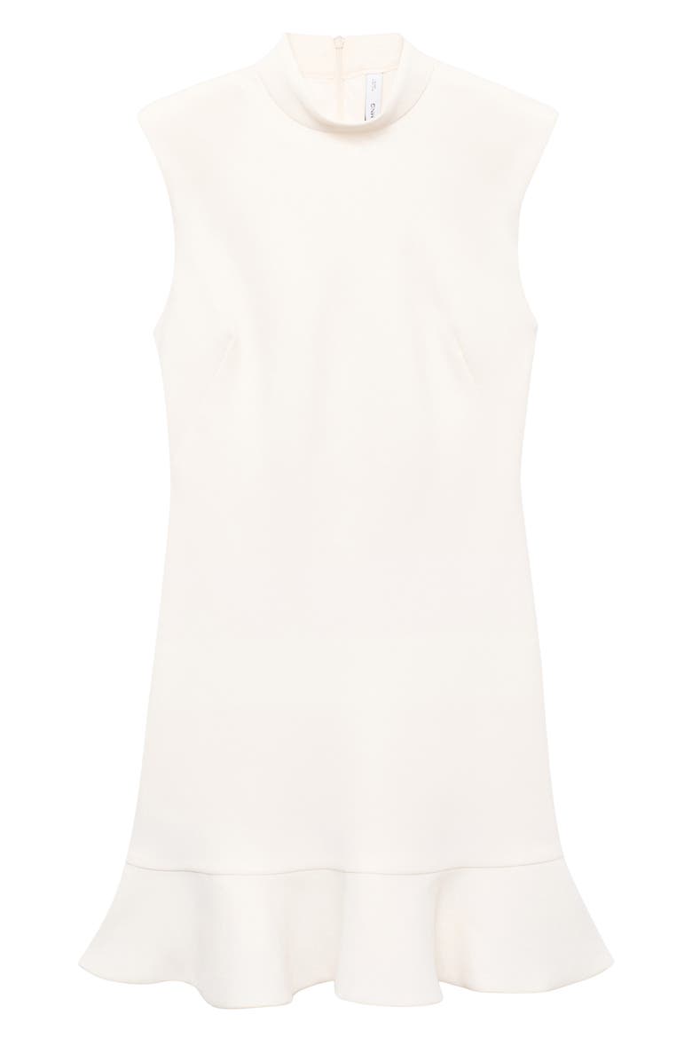 Sleeveless Mock Neck Ruffle Hem Dress, Main, color, ECRU