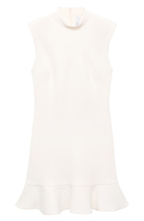 Sleeveless Mock Neck Ruffle Hem Dress