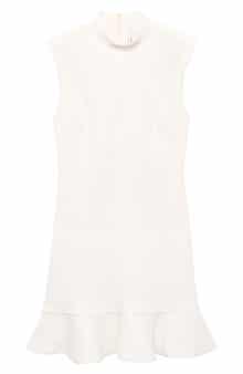 Sleeveless Mock Neck Ruffle Hem Dress