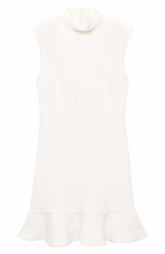 Sleeveless Mock Neck Ruffle Hem Dress