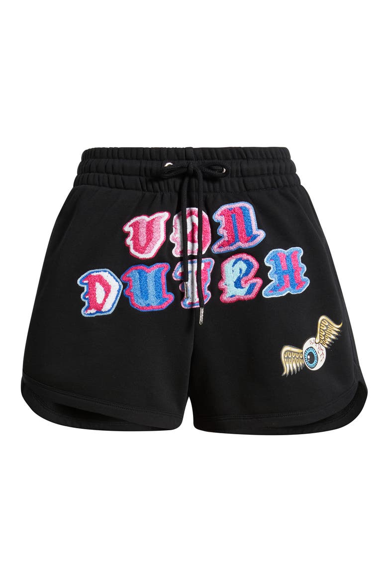 Logo French Terry Shorts, Alternate, color, JET BLACK