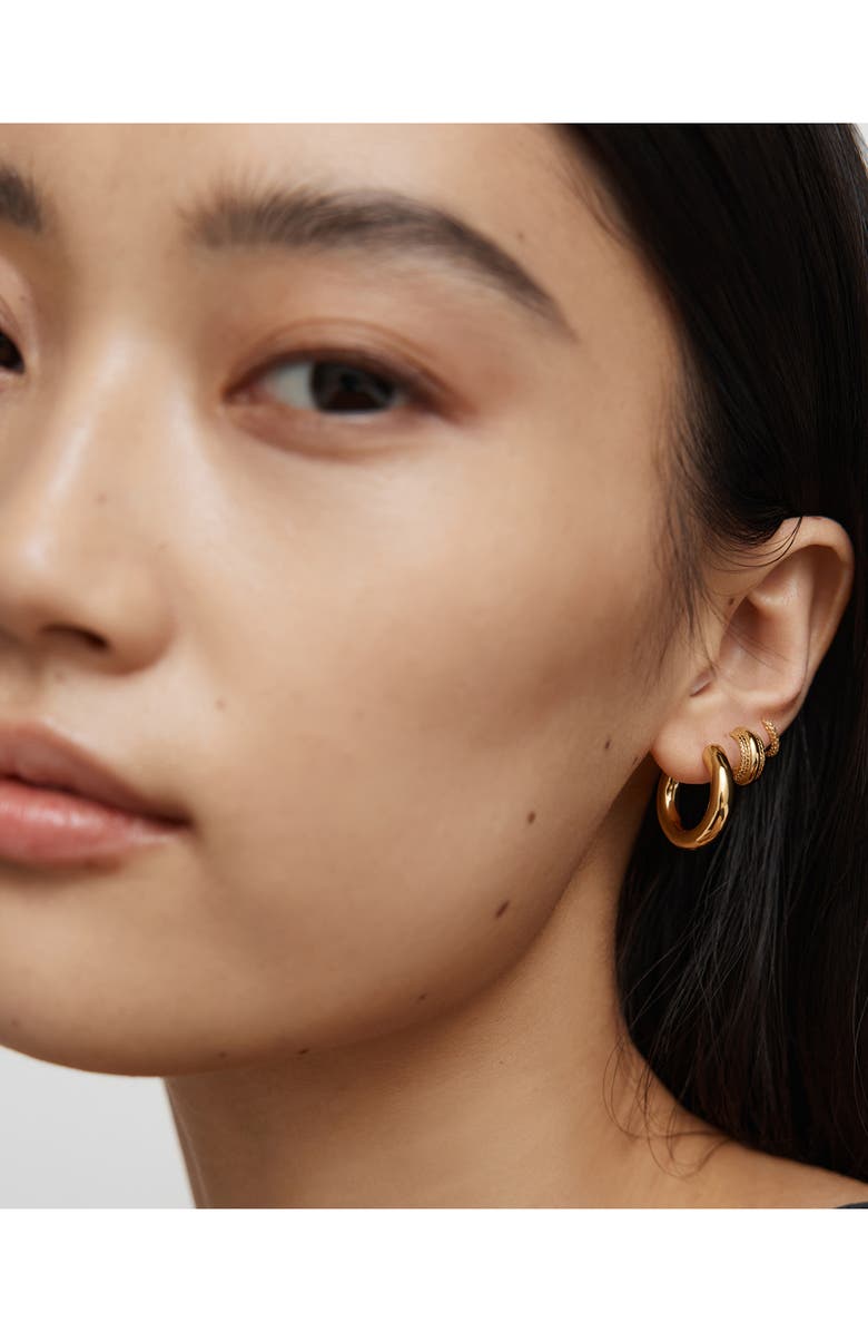 Monica Vinader Heirloom Mini Huggie Earrings, Alternate, color, 18K Gold Vermeil