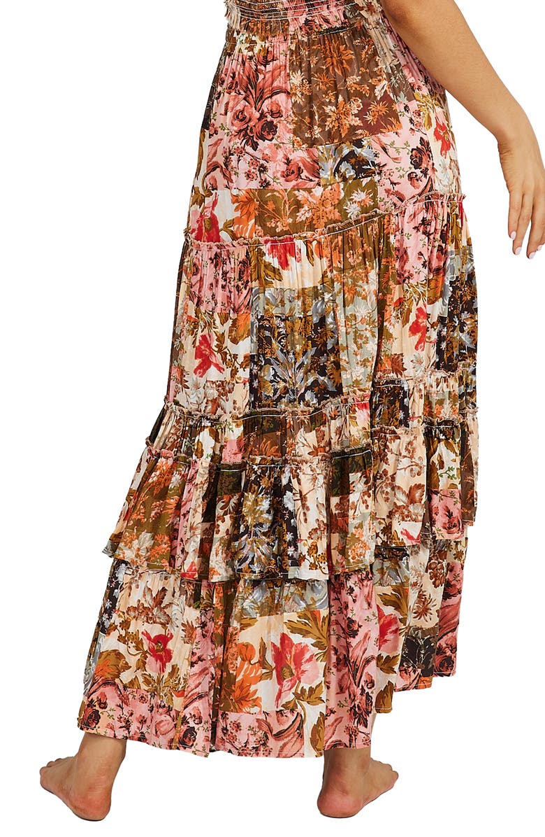 Talisman the Label Sassy Ruffle High/Low Maxi Skirt, Alternate, color, Enchanted Patchwork