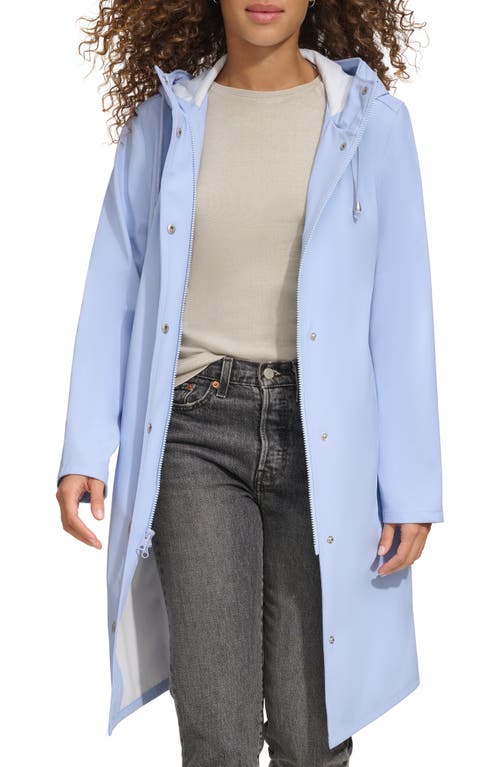 Levi's® Water Resistant Hooded Long Rain Jacket In Brunnera Blue