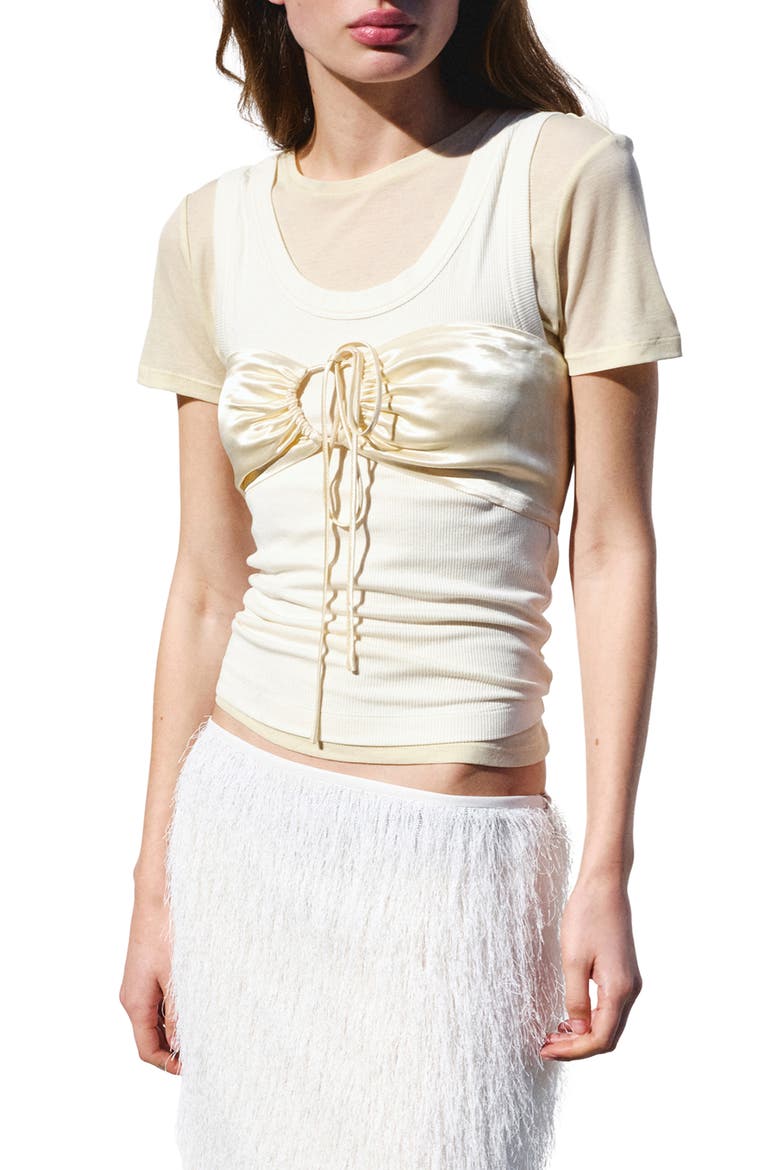 Layered T-Shirt, Main, color, OFF WHITE