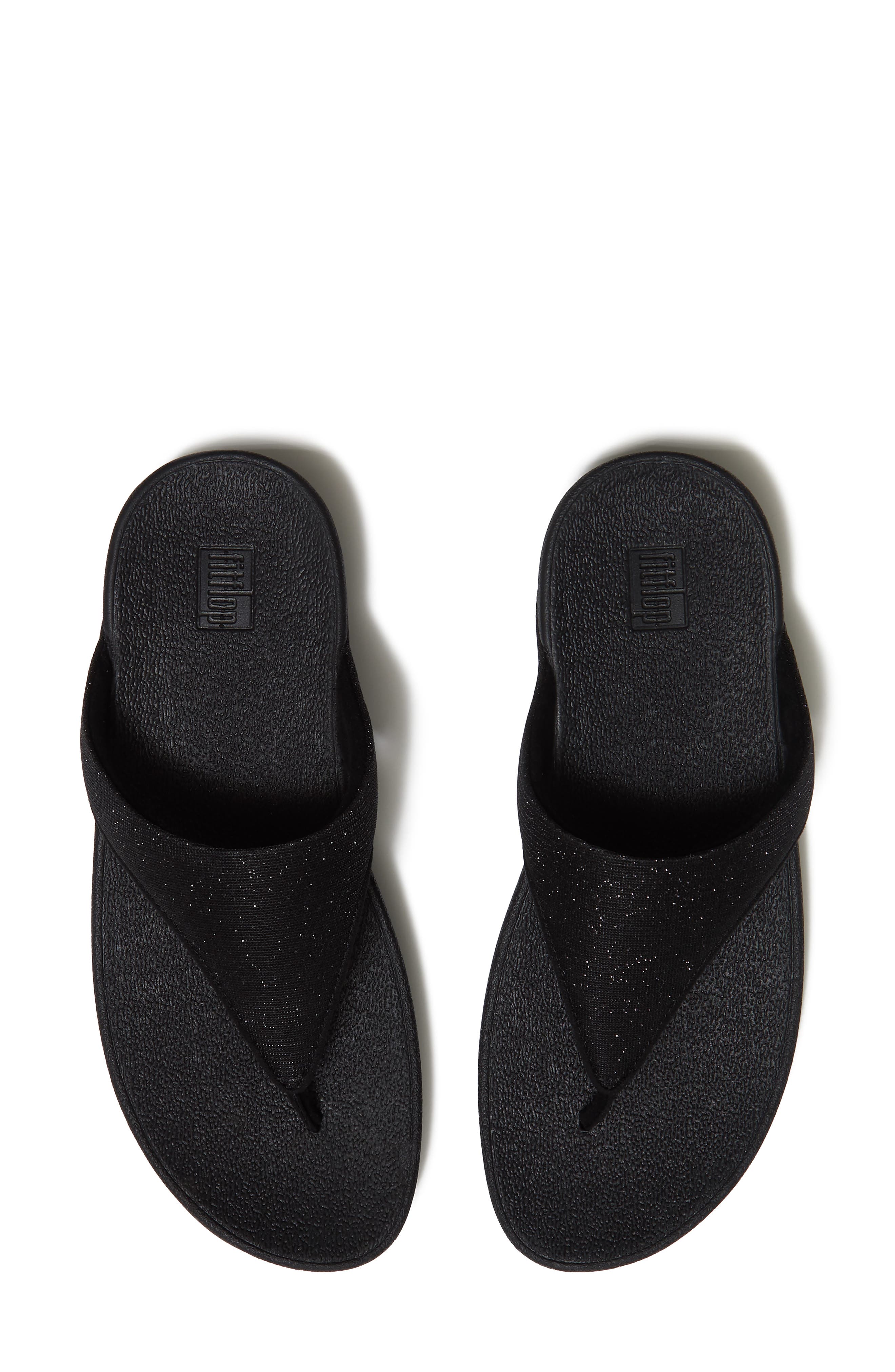 Flowrise Glitz Wedge Flip Flop, Alternate, color, BLACK