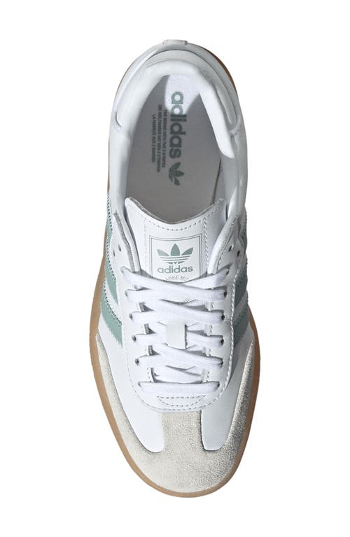 Adidas Originals Womens Adidas Samba Og Logo-print Leather And Suede Low-top Trainers In White/wonder Blue/off White