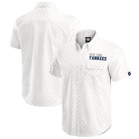 Men's Darius Rucker Collection by Fanatics  Cream New York Yankees Printed Button-Down Top