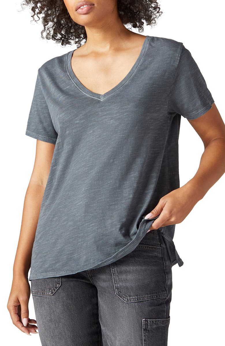 Lucky Brand Classic V-Neck Cotton Blend T-Shirt, Main, color, 