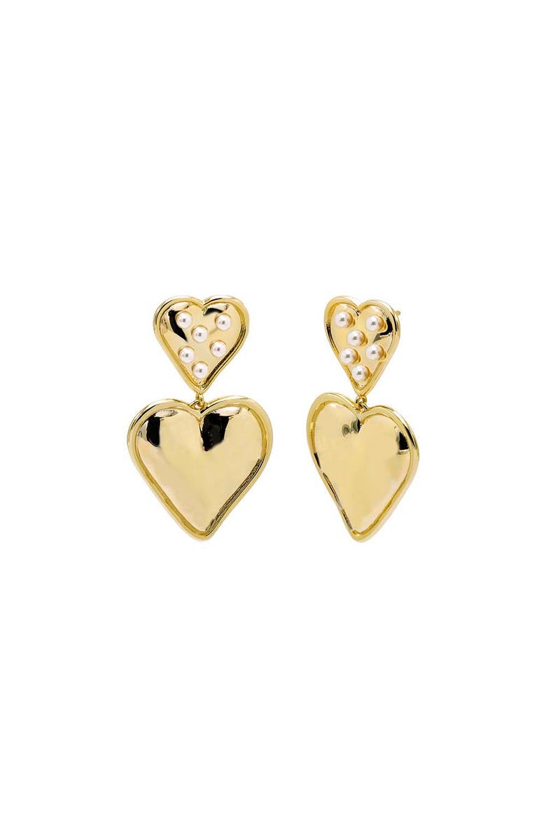 BY ADINA EDEN Pearl Scattered Heart Drop Earring, Main, color, 