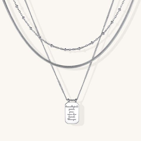 Beautiful Girl, You Can Do Hard Things - Layered Necklace