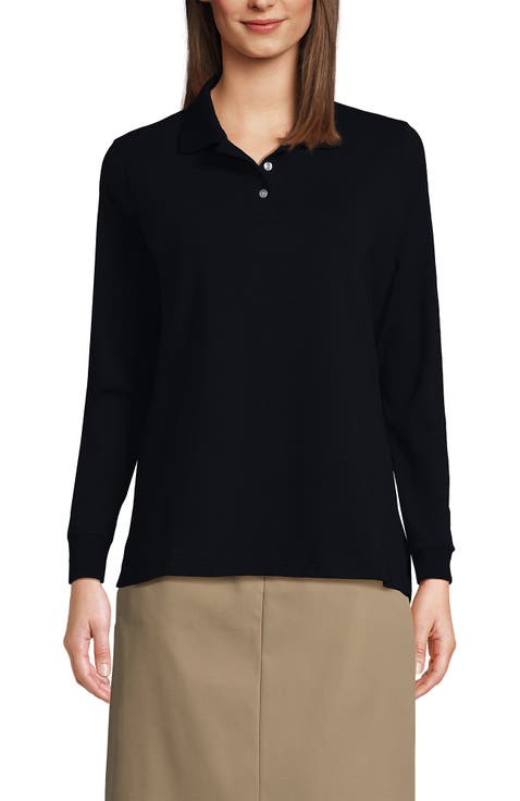 School Uniform  Long Sleeve Interlock Polo Shirt