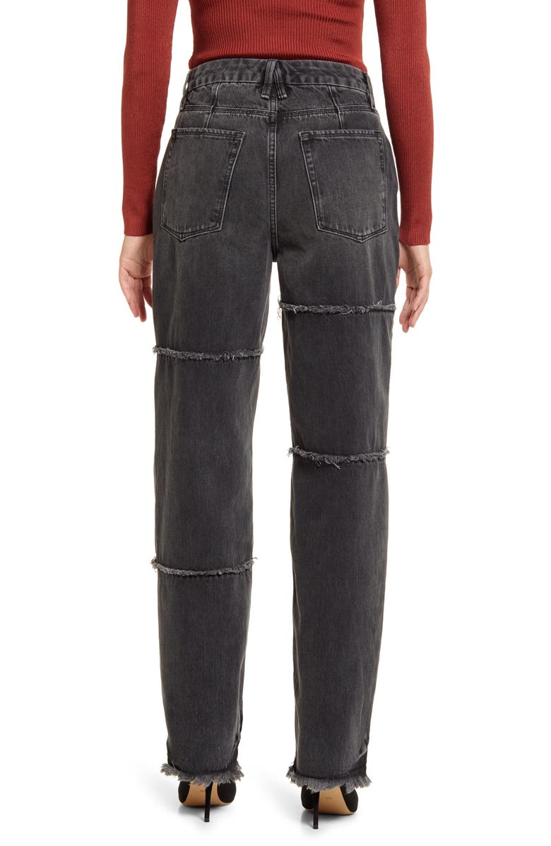 Good American Good '90s Fray Hem Straight Leg Jeans, Alternate, color,